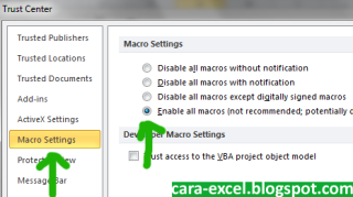 Cara Mematikan Security Macro Excel